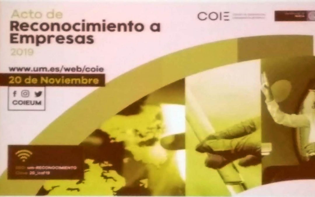 BIOCYMA participa en el Acto de reconocimiento a empresas organizado por el COIE de la Universidad de Murcia
