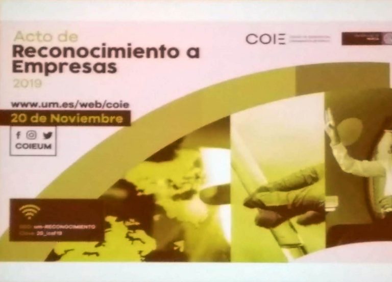 BIOCYMA participa en el Acto de reconocimiento a empresas organizado por el COIE de la Universidad de Murcia