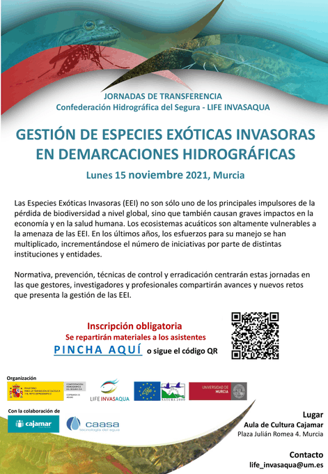 Participamos en las Jornadas de Transferencia “Gestión de Especies Exóticas Invasoras en Demarcaciones Hidrográficas»